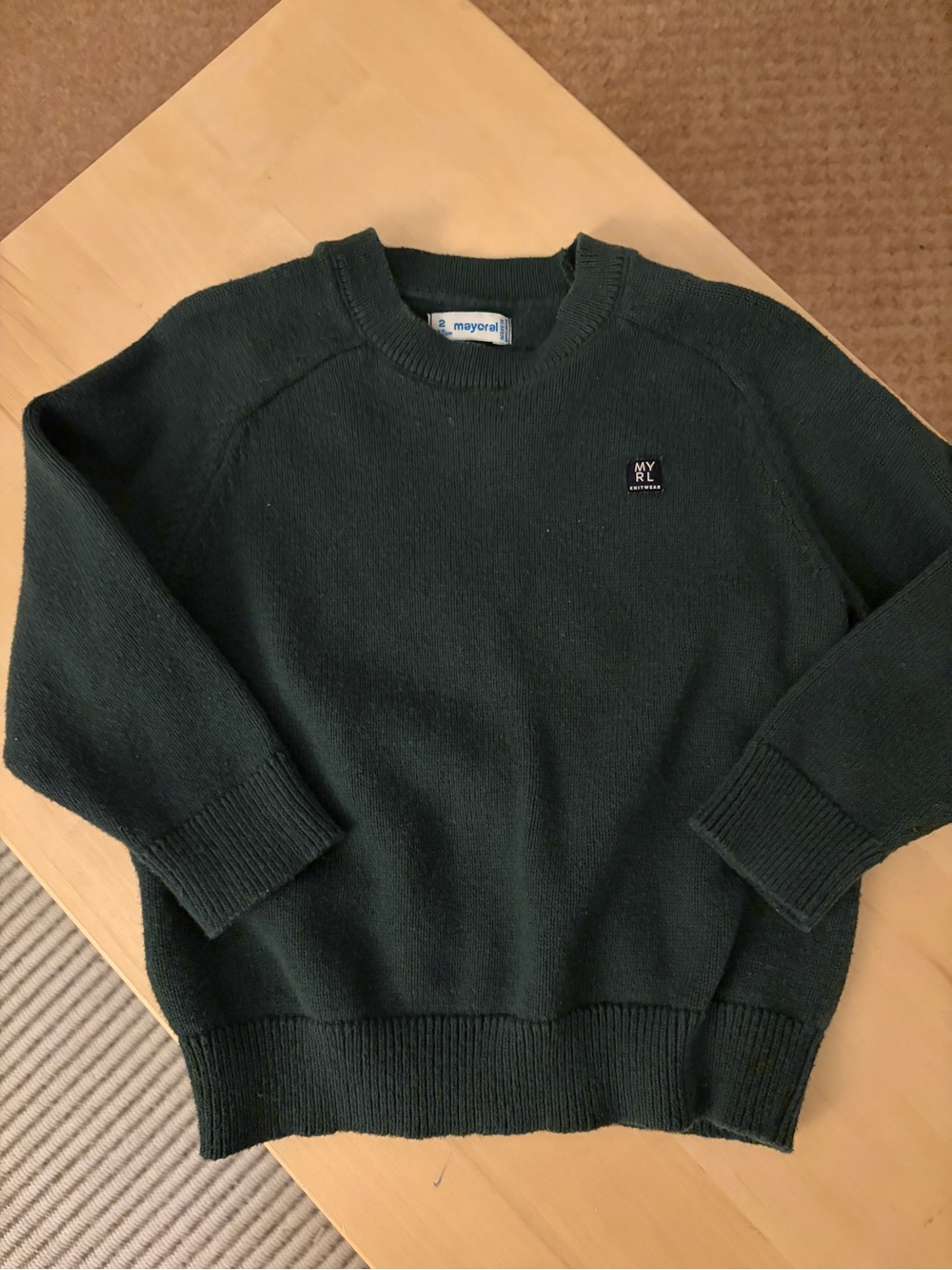 Mayoral Men's Crewneck Sweater in Forest Green